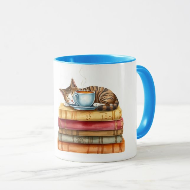 Personalized Morning Coffee Cat Ritual Cozy Tasse (VorderseiteRechts)