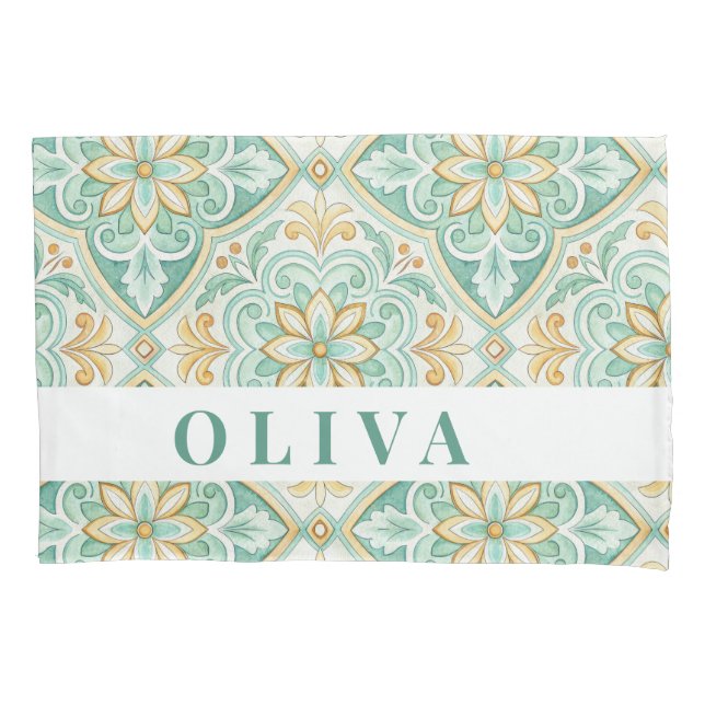 Personalized Moroccan Tile Mediterranean  Kissenbezug (Vorderseite)