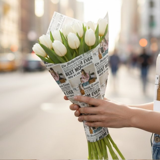 Personalized Mother’s Day Newspaper Geschenkpapier (Von Creator hochgeladen)