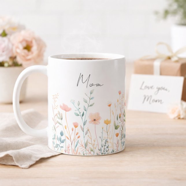 Personalized Mother’s Day Wildflower Mom Kaffeetasse (Von Creator hochgeladen)