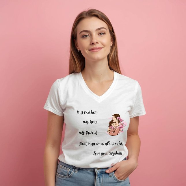 Personalized Mother's Day Mom's Hug T-Shirt (Von Creator hochgeladen)
