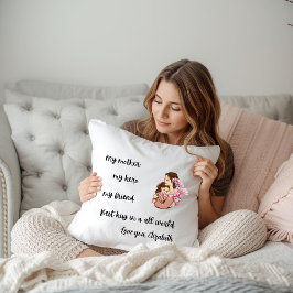 Personalized Mother's Day Mom's Hug Throw Pillow Kissen
