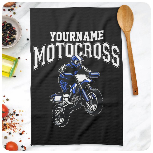 Personalized Motocross Dirt Bike Rider Racing  Geschirrtuch (Von Creator hochgeladen)