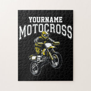 Personalized Motocross Dirt Bike Rider Racing  Puzzle