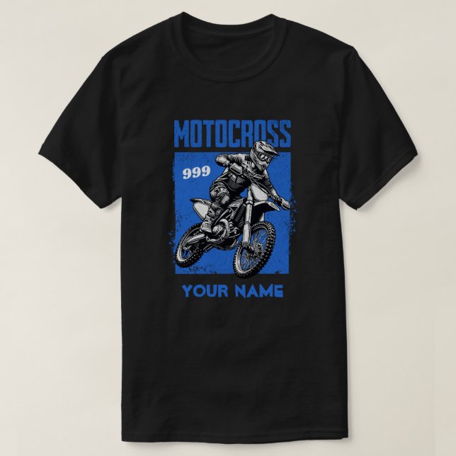 Personalized Motocross Racing Dirt Bike Rider T-Shirt (Design vorne)