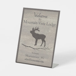 Personalized Mountain Lodge Guest WiFi Sign Sockelschild