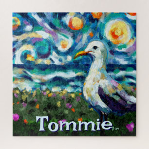 Personalized Möwe im Stil von Van Gogh Strand Puzzle