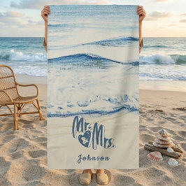 Personalized Mr. and Mrs. Beach Towel  Strandtuch