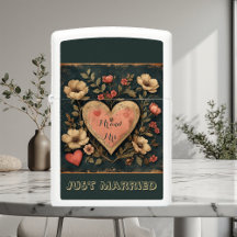 Personalized Mr & Mrs Just Married Vintage Floral 