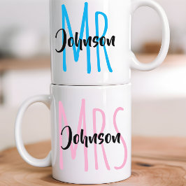 Personalized Mr. & Mrs. Mug Gift for Her and Him Kaffeetasse