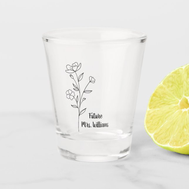 Personalized Mrs Gifts for the bride to be cup wit Schnapsglas (Vorderseite)