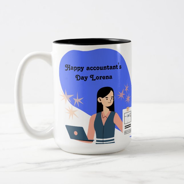 personalized mug to celebrate the accountant zweifarbige tasse (Links)