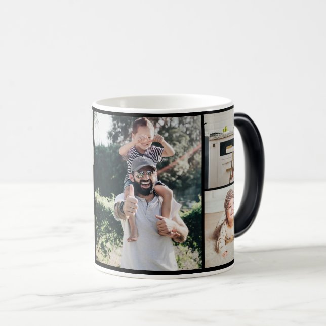 PERSONALIZED MUG, WITH PHOTOS FOR THE HAPPIEST DAD VERWANDLUNGSTASSE (VorderseiteRechts)