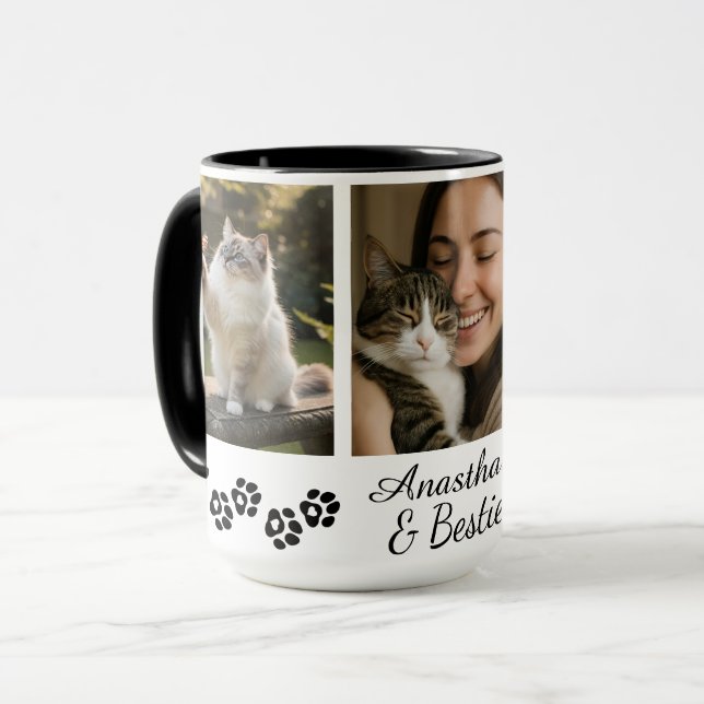 Personalized Multi-Photo Pet Lover Mug  Tasse (Vorderseite Links)