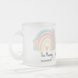 Personalized Mum's Rainbow & Floral Name Mug Mattglastasse