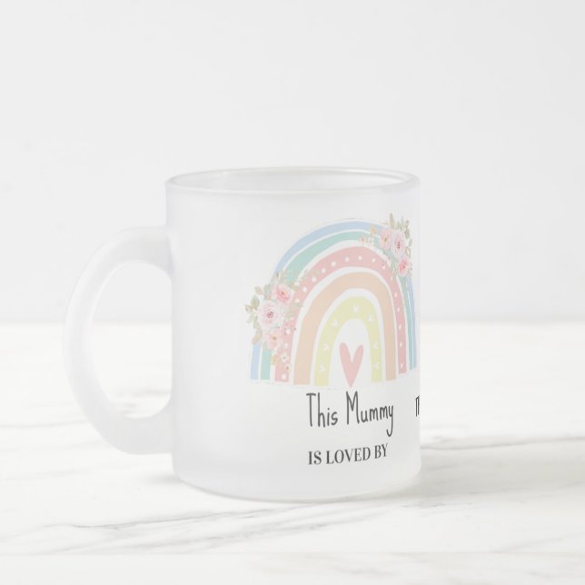 Personalized Mum's Rainbow & Floral Name Mug Mattglastasse (Links)