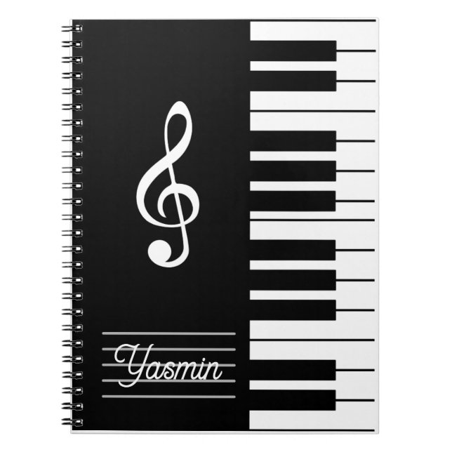 Personalized Music Notebook Piano Teacher  Notizblock (Vorderseite)