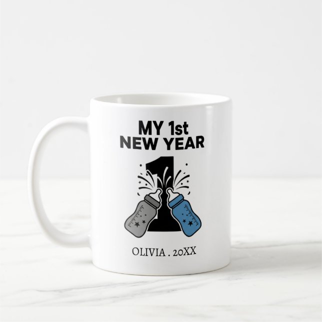Personalized My First New Year Mug – Custom Name Kaffeetasse (Links)