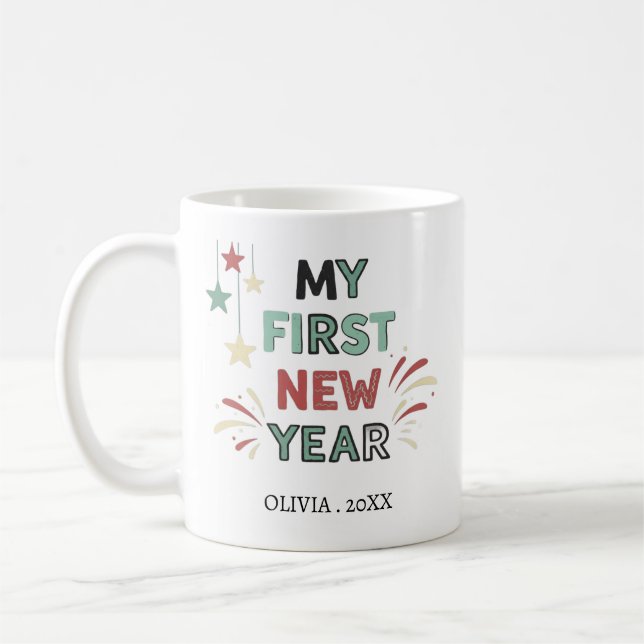 Personalized My First New Year Mug – Custom Name Kaffeetasse (Links)