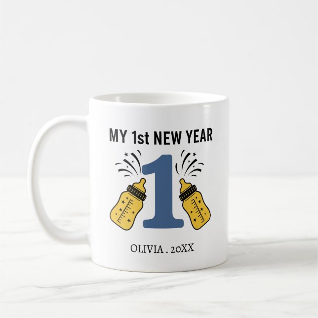 Personalized My First New Year Mug – Custom Name Kaffeetasse (Links)