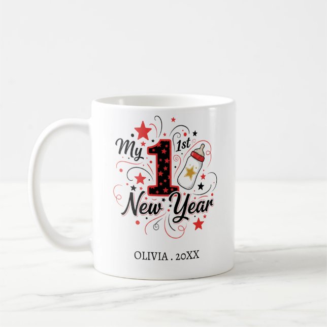 Personalized My First New Year Mug – Custom Name Kaffeetasse (Links)