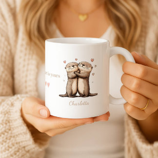 Personalized My Heart Is Yours Otter Mug Tasse