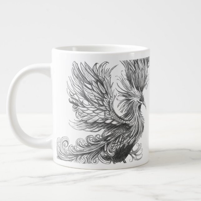 Personalized Mythological Phoenix Mug  Jumbo-Tasse (Links)