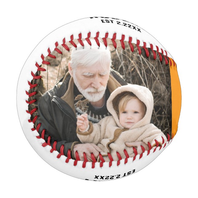 Personalized name &2 photo Grandpa Baseball (Vorderseite Links)