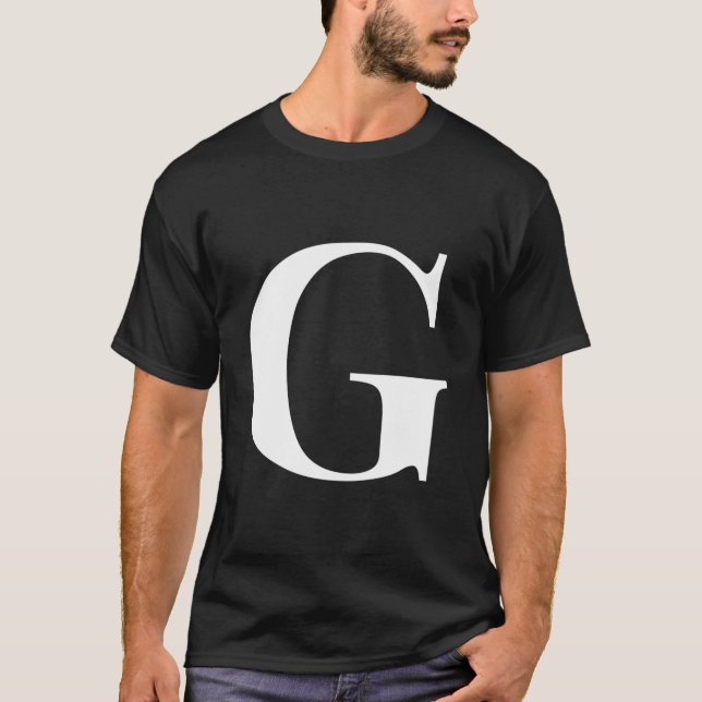 Personalized Name Alphabet Initial Letter G T-Shirt (Vorderseite)