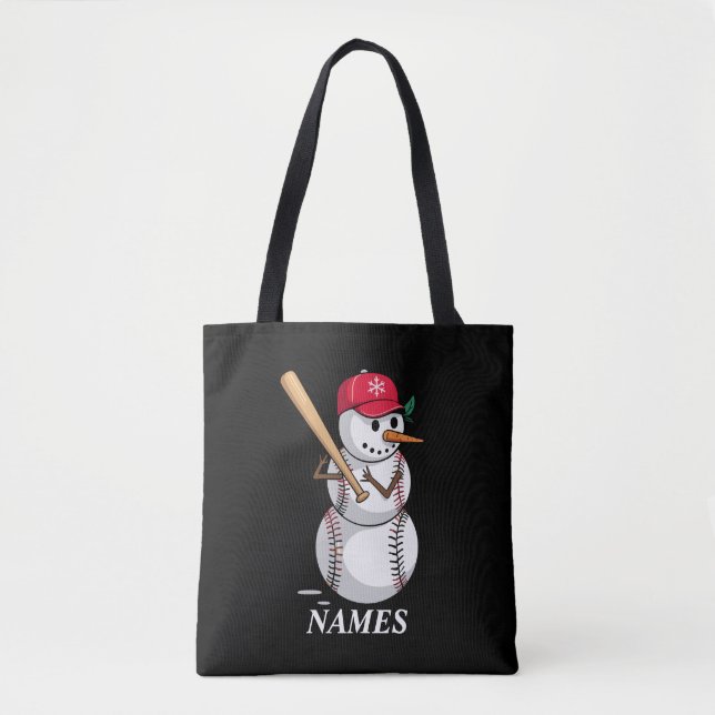Personalized Name Baseball Snowman Balls Snow Xmas (Vorderseite)