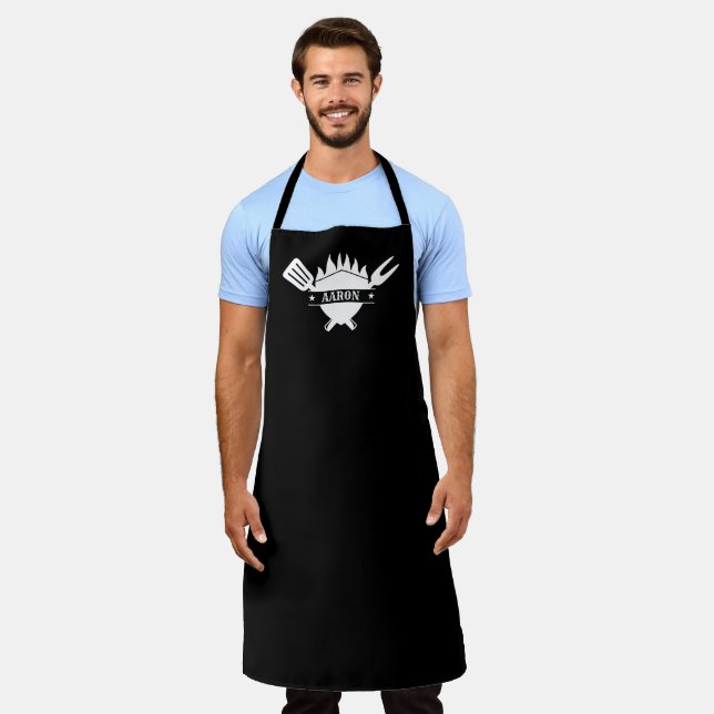 Personalized Name BBQ Grill Schürze (Getragen)