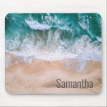Personalized name Beach Waves Ocean Surf Mousepad<br><div class="desc">Dieses Design kann in dem Bereich personalisiert werden, der durch das Ändern des Fotos und/oder Textes zur Verfügung gestellt wird. Sie können auch angepasst werden, indem Sie auf Vorlage personalisieren klicken und dann auf die Schaltfläche klicken, um weitere Optionen anzupassen, um die Hintergrundfarbe zu löschen oder zu ändern, Text hinzuzufügen,...</div>