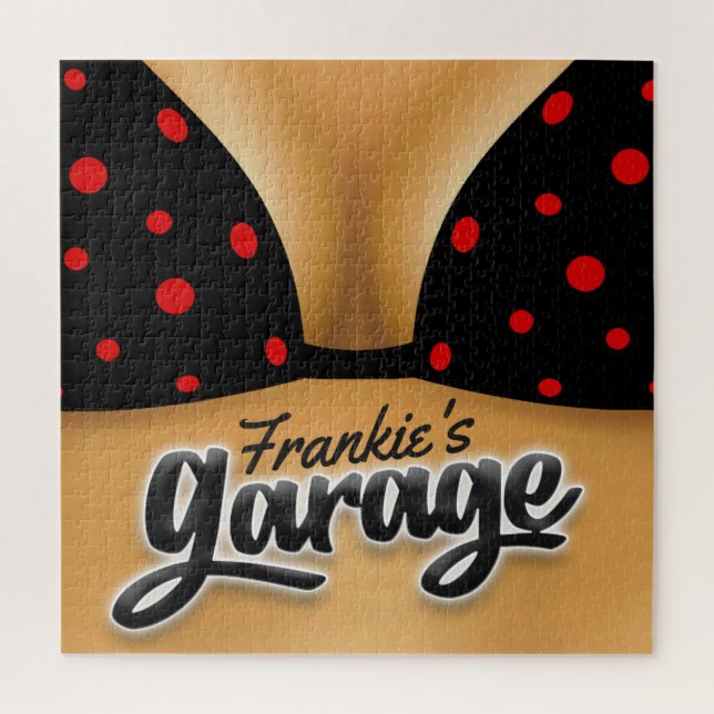 Personalized NAME Bikini Babe Girl Man Cave Garage Puzzle (Vertikal)