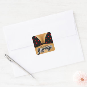 Personalized NAME Bikini Babe Girl Man Cave Garage Quadratischer Aufkleber