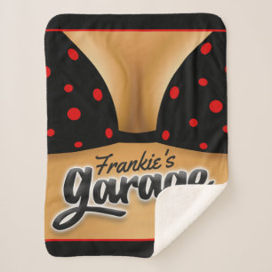 Personalized NAME Bikini Babe Girl Man Cave Garage Sherpadecke