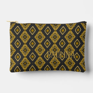 Personalized Name Black and Gold Elegant Zubehörtasche