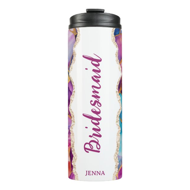 Personalized Name Bridesmaid Thermosbecher (Vorderseite)