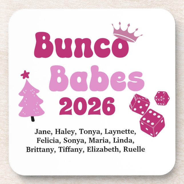 Personalized Name Bunco Babes  Getränkeuntersetzer (Vorderseite)
