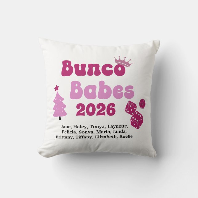 Personalized Name Bunco Babes  Kissen (Vorderseite)