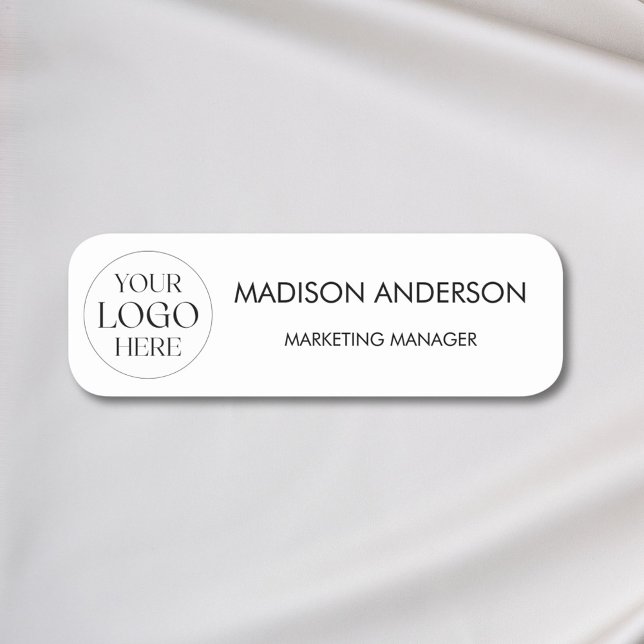 Personalized Name Company Business Logo Minimalist Namensschild (In situ)