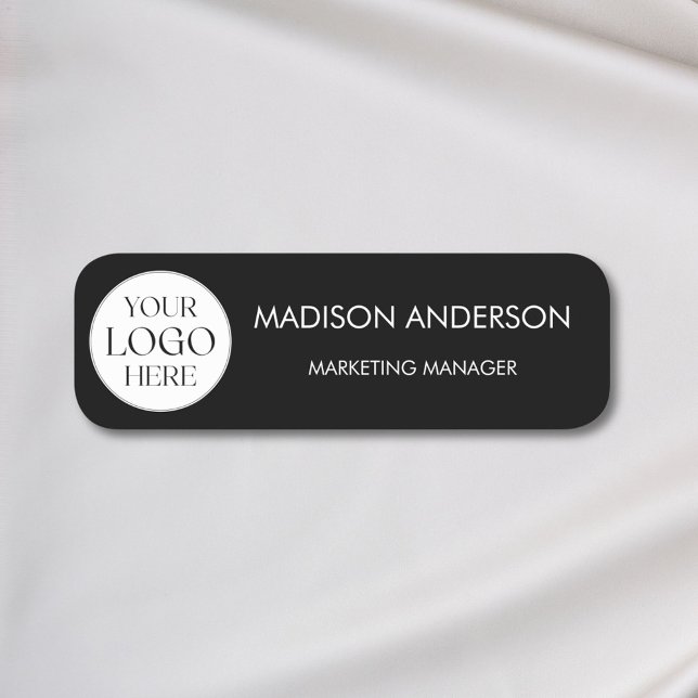 Personalized Name Company Business Logo Minimalist Namensschild (In situ)