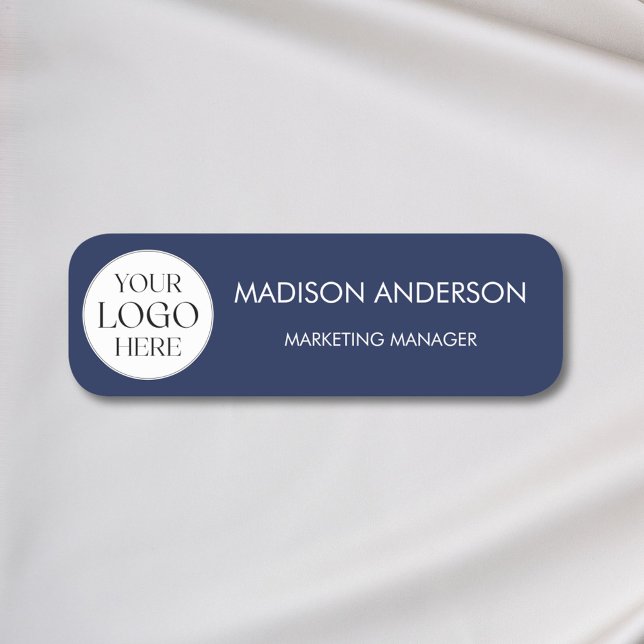 Personalized Name Company Business Logo Minimalist Namensschild (In situ)