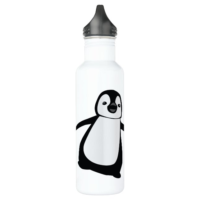Personalized Name Cute Peeking Penguin Edelstahlflasche (Links)
