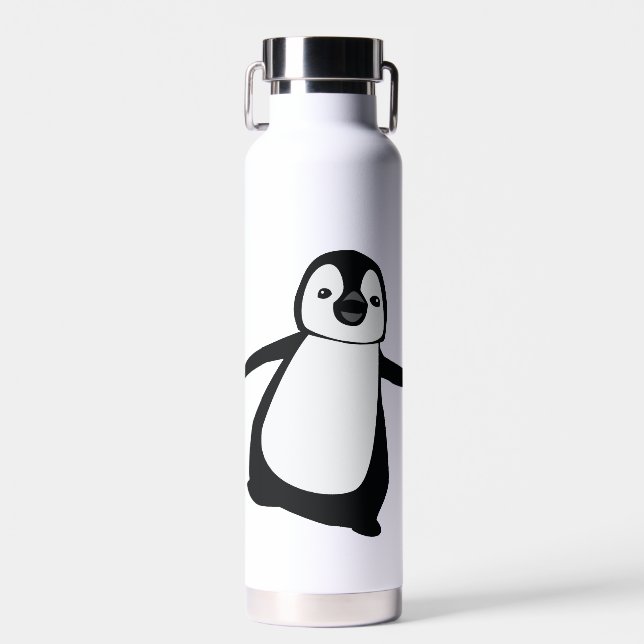 Personalized Name Cute Peeking Penguin Trinkflasche (Vorne)