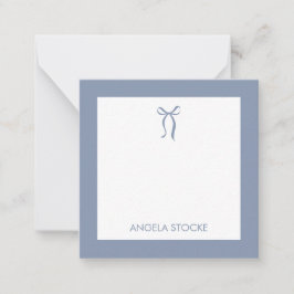 Personalized Name Dusty Blue Bow Mitteilungskarte