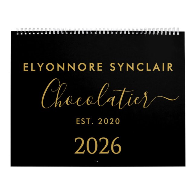 Personalized Name Est Date Chocolatier Business Kalender (Titelbild)