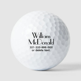 Personalized Name Golf Balls Template ART DECO 7 Golfball
