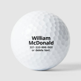 Personalized Name Golf Balls Template BOLD 15 Golfball