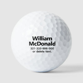 Personalized Name Golf Balls Template BOLD 17 Golfball