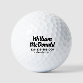 Personalized Name Golf Balls Template BOLD Font 5 Golfball